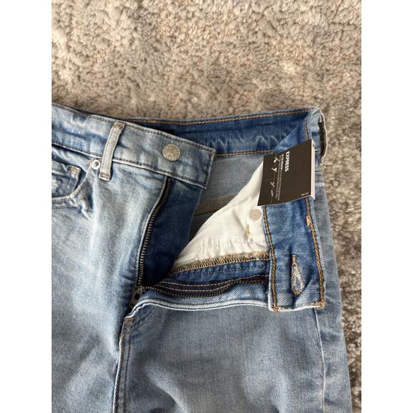 NEW H&M Womens Size 2R Slim Super High Rise Distressed Denim Jean Blue Pants Zip - Picture 8 of 12